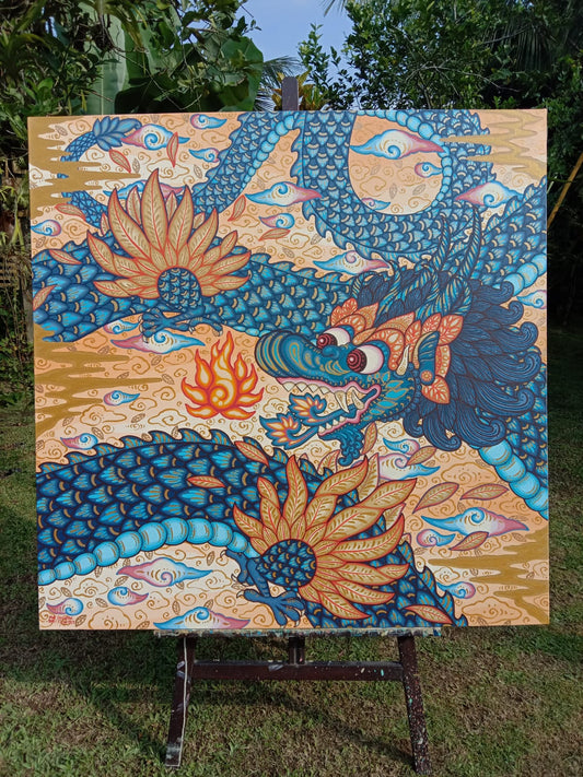 Blue Dragon (110cm x 110cm) by Cyx Daeng