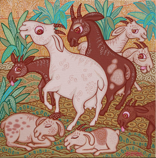 Goat Farm (50cm x 50cm) by Cyx Daeng