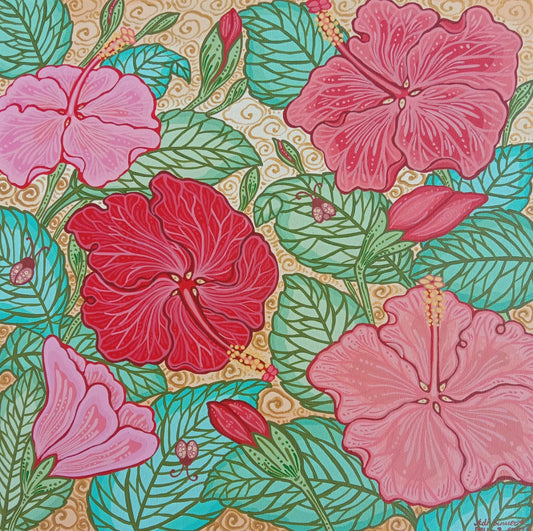 Hibiscus (60cm x 60cm) by Cyx Daeng