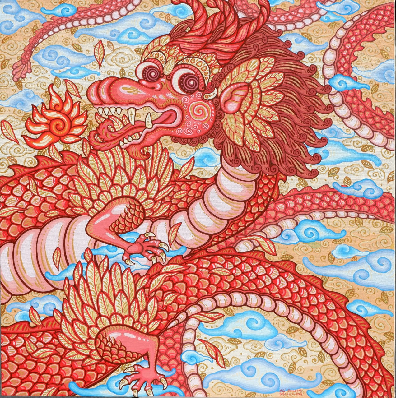 Red Dragon (80cm x 80cm) by Cyx Daeng