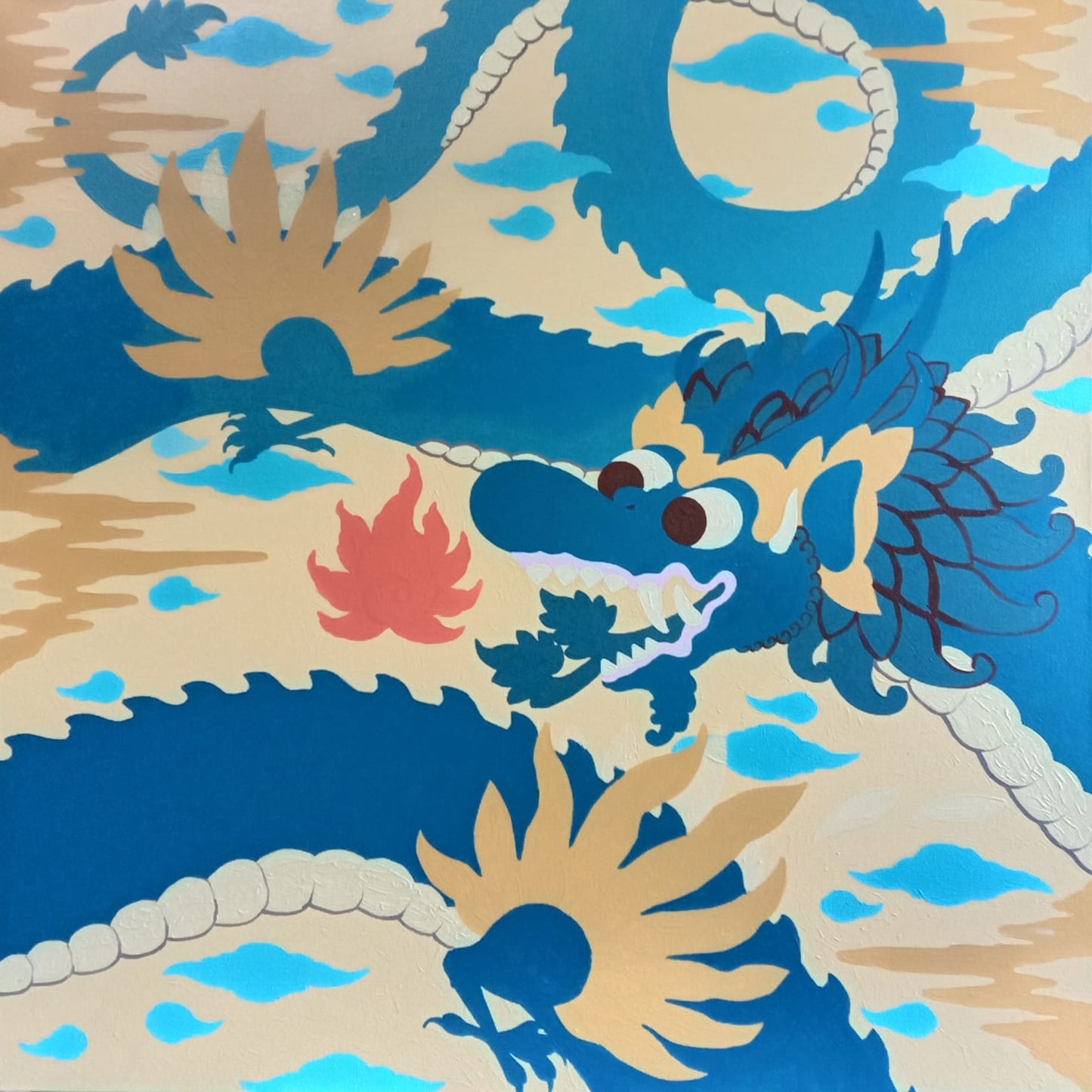 Blue Dragon (110cm x 110cm) by Cyx Daeng