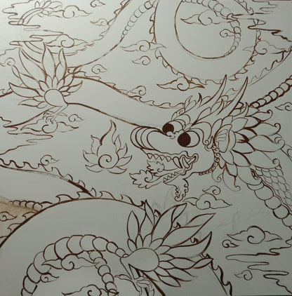 Blue Dragon (110cm x 110cm) by Cyx Daeng